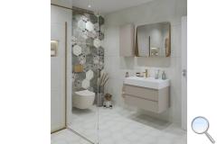 Koupelna Cir Miami. SIKO-koupelna-miami-minimalisticka-bila-zlata-kvetinovy-dekor-0002