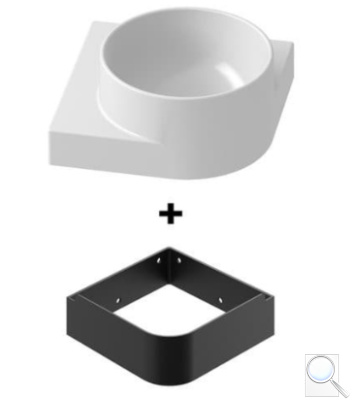 Umývátko Ravak Yard 28x12,5x28 cm s černou konzolí X000001524. obr. 1