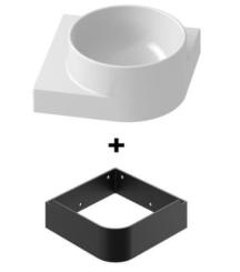 Umývátko Ravak Yard 28x12,5x28 cm s černou konzolí X000001524