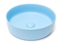 Umyvadlo na desku SAT Infinitio 39x39 cm modrá mat bez otvoru pro baterii SATINF3939LBLM