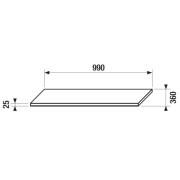 Deska pod umyvadlo Jika Tigo N 99x36x2,5 cm bílá H46J2121005001. technický nákres&nbsp;
