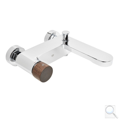 Vanová baterie SAT Fusion bez sprchového setu páka tmavé dřevo SATBSFU222DT. 