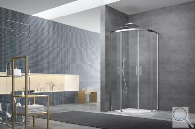 Sprchový kout čtvrtkruh 80x80 cm, 90x90 cm, 100x100 cm, bezbariérový vstup, chrom SAT TEX BB. 