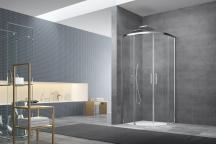 Sprchový kout čtvrtkruh 80x80 cm, 90x90 cm, 100x100 cm, bezbariérový vstup, chrom SAT TEX BB