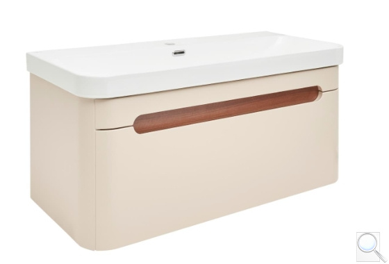 Koupelnová skříňka s umyvadlem SAT Fusion 97,5x43x45 cm pískově béžová mat SATFUSION100BEU. obr. 1