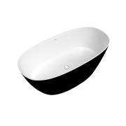 Volně stojící vana SAT Aula 160x78,7 cm litý mramor levá i pravá černo/bílá SATAULA1600C. &nbsp;(2)