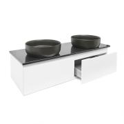 Koupelnová skříňka s deskou z umělého kamene SAT Evolution 118x30x44,8 cm bílá mat SATEVO120WMTK. obr. 2&nbsp;