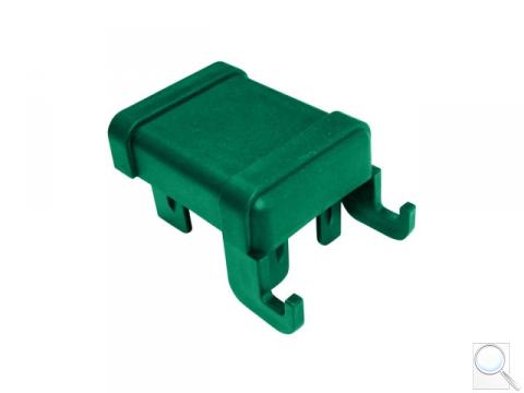 Čepička pro sloupek Pilodel® 60×40 mm s háčky na čele, zelená, PVC 