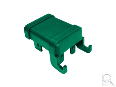 Čepička pro sloupek Pilodel® 60×40 mm s háčky na čele, zelená, PVC. 