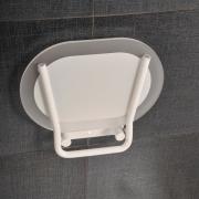 Sprchové sedátko Ravak Ovo Chrome bílá B8F0000028. Clear White - nesklopené 