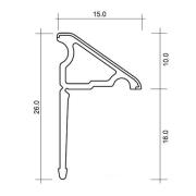 Vanová lišta Laguna 2x1950 mm, 2x roh PVL0. Technický nákres&nbsp;
