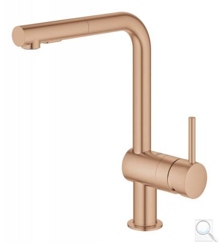 Dřezová baterie Grohe Minta s otočným ramínkem, 2 proudy kartáčovaný Warm Sunset mat 30274DL0 obr. 1