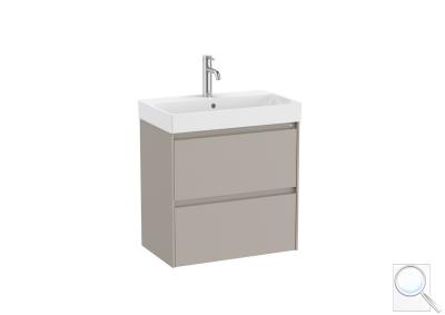 Koupelnová skříňka s keramickým umyvadlem Roca Ona 60x64,5x36 cm písková mat ONA60ZK2ZPM obr. 1