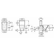 WC kombi, pouze mísa Roca The Gap vario odpad A342472000. Technický nákres 