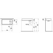 Umyvadlo na desku Laufen Kartell By Laufen 75x35 cm bez otvoru pro baterii, bez přepadu H8123320001121. technický nákres 