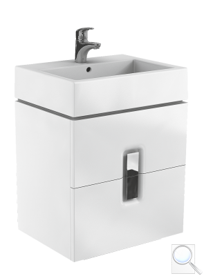 Koupelnová skříňka pod umyvadlo Kolo Twins 60x46x57 cm bílá lesk 89492000. 