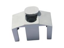 Příchytka k uchycení panelů ke čtyřhranným sloupkům včetně krytky na hlavu šroubu (CLASSIC) - šedá, PVC