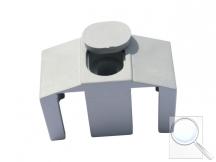 Příchytka k uchycení panelů ke čtyřhranným sloupkům včetně krytky na hlavu šroubu (CLASSIC) - šedá, PVC