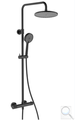 Sprchový systém SAT s termostatickou baterií černá SATSSTKC. obr. 1