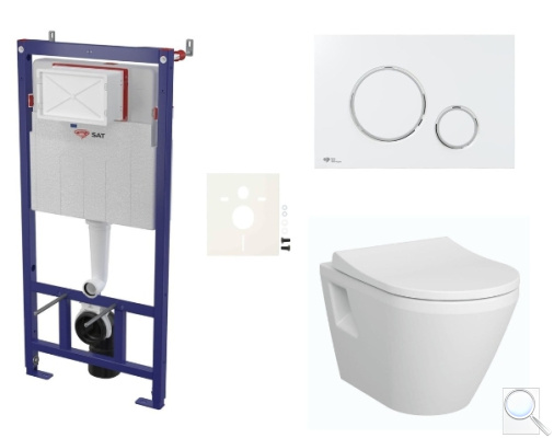 Závěsný WC set SAT do lehkých stěn / předstěnová montáž+ WC VitrA Integra SIKOSSINTRE70K. obr. 1