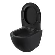 WC se sedátkem softclose závěsné vírové SAT Fusion černá mat zadní odpad SATFUS010RTORPBKM.  (3)
