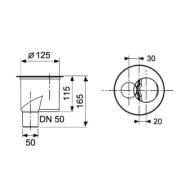 Sifon Tece Drainline plast černá 650003. Technický nákres 
