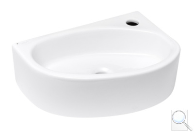 Rohové umývátko Glacera Bigio 42x29,5 cm otvor pro baterii vpravo BG4229. 