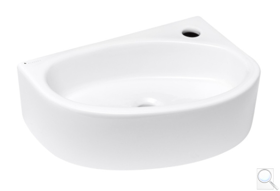 Rohové umývátko Glacera Bigio 42x29,5 cm otvor pro baterii vpravo BG4229. 