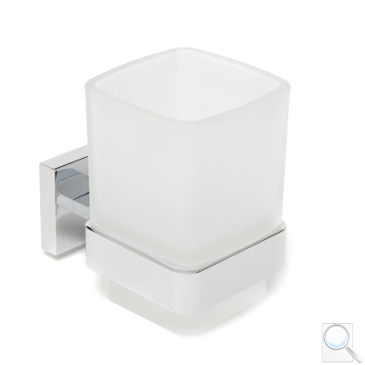 Držák skleniček SAT Simply S včetně skleničky chrom/mléčné sklo SATDSIMS27. obr. 1