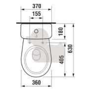 WC kombi komplet stojící Jika Lyra Plus spodní odpad H8263870002413. technický nákres 1 