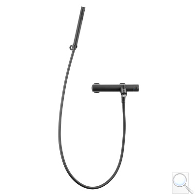 Vanová baterie Paffoni Light se sprchovým setem 150 mm černá mat LIG023NO. 