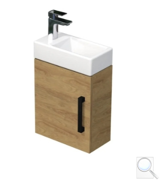 Koupelnová skříňka s umyvadlem SAT Cube Way 40x47,5x20 cm dub Hickory mat CUBE320401DCDH. obr. 1