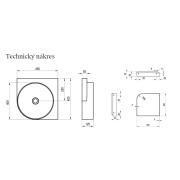 Umyvadlo Ravak Yard 45x45 cm s bílou konzolí X000001676. obr. 6