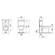 WC kombi, pouze mísa Laufen Pro zadní odpad H8249564000001. Technický nákres 