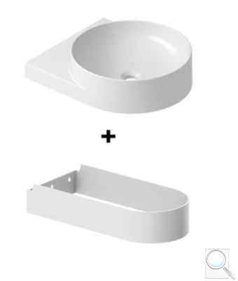 Umyvadlo Ravak Yard 40,5x50 cm s bílou konzolí X000001679. obr. 1