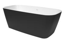 Volně stojící vana SAT 151x72 cm litý mramor levá i pravá černo/bílá SATDOR150