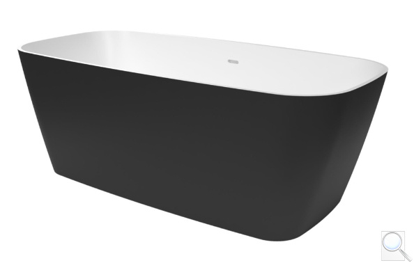 Volně stojící vana SAT 151x72 cm litý mramor levá i pravá černo/bílá SATDOR150. obr. 1