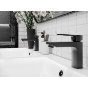 Umyvadlová baterie SAT Cube Way bez výpusti černá matná CU271MC. obr. 8&nbsp;