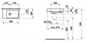 Umývátko Laufen Pro S 48x28 cm odkládací plocha vlevo H8159550001091 (technický nákres)