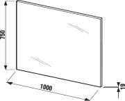 Zrcadlo Jika Cube 100x75 cm bílá H4555560393041 (Technický nákres)