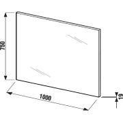 Zrcadlo Jika Cube 100x75 cm bílá H4555560393041. Technický nákres 