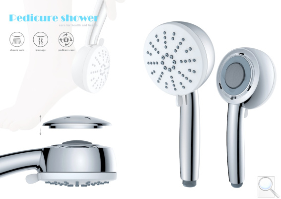 Sprchová hlavice a pedikérní bruska v jednom SAT SATWTSHS4. 