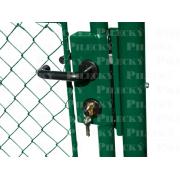 Branka IDEAL se zámkem a vložkou. branka-ideal-detail-zamek-zn-pvc-zelena 