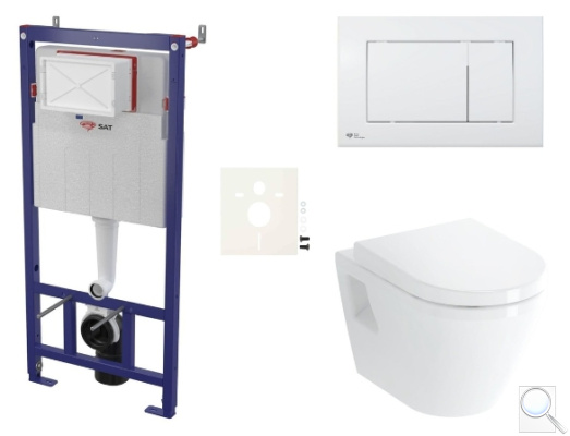 Závěsný WC set SAT do lehkých stěn / předstěnová montáž+ WC VitrA Integra SIKOSSINTSC20K. obr. 1