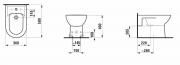 Bidet Laufen Pro stojící, vnější přívod H8329510003041 (Technický nákres)