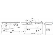 Nábytkové umyvadlo Laufen Alessi One 160x50 cm otvor pro baterii uprostřed H8149714001041. obr. 4 