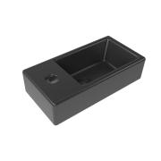 Umývátko SAT Brevis 40,5x20,5 cm černé otvor pro baterii vlevo SATBRE4020SLBKM. obr. 4 