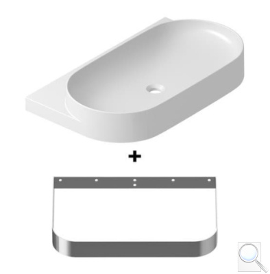 Umyvadlo Ravak Yard 80,5x12,5x50 cm s nerezovou konzolí X000001537. obr. 1