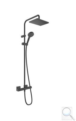 Sprchový systém Hansgrohe Vernis Shape na stěnu s termostatickou baterií černý mat 26286670. obr. 1