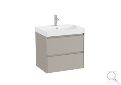 Koupelnová skříňka s keramickým umyvadlem Roca Ona 65x64,5x46 cm písková mat ONA652ZPM. obr. 1